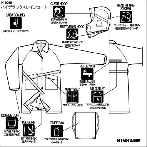 レインスタイル / ハイデラックスレインコート K-8050