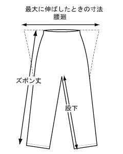 レインウェア・レインコート・レインスーツ・カッパ・雨具・ポンチョ サイズの測り方パンツ